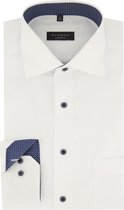 ETERNA comfort fit overhemd - poplin heren overhemd - wit (contrast) - Strijkvrij - Boordmaat: 43