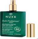 Groene Nuxe Huile Prodigieuse Néroli fles met gouden dop en losse dop.