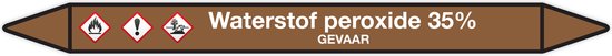 Foto: Waterstof peroxide pictogramsticker leidingmarkering set van 3 stickers 15 x 1 2 cm