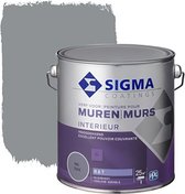Sigma Interieur Muurverf Mat - Reinigbaar & Langdurig Kleurbehoud - Goede Dekking - RAL 7045 - Grijs - 2.5L
