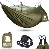 Hangmat, outdoor hangmat met muggennet, 260 x 130 cm, ultralicht, voor camping, tuin, survival en wandelen