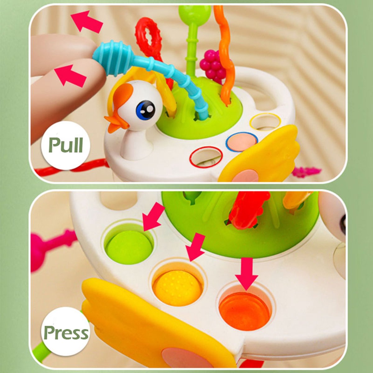 Jouets pour bébés 1 2 3 ans Éducatif Pull String Toys Développement Jeux  sensoriels pour bébés 6 12 mois