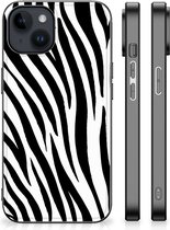 Smartphone Hoesje Geschikt voor iPhone 15 Plus Trendy Telefoonhoesjes met Zwarte rand Zebra