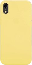 Coverzs Pastel siliconen hoesje geschikt voor Apple iPhone Xr - optimale bescherming - silicone case - backcover - geel