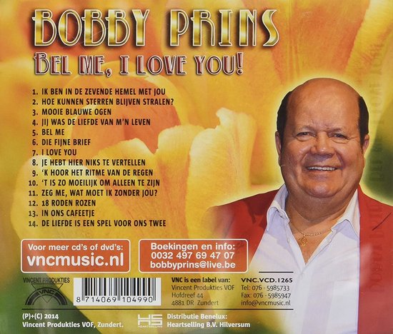 Bobby Prins - Bel Me, I Love You! (CD) - Bobby Prins