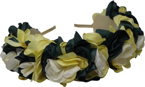Jessidress® Stijlvolle Diademen Haarbloemen Dames Hoofdband Luxe Haar diadeem met bloemen Haarband Bruids - Geel
