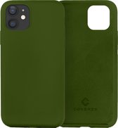 Coverzs Luxe Liquid Silicone case geschikt voor Apple iPhone 12 / 12 Pro - beschermhoes - siliconen backcover - optimale bescherming - legergroen