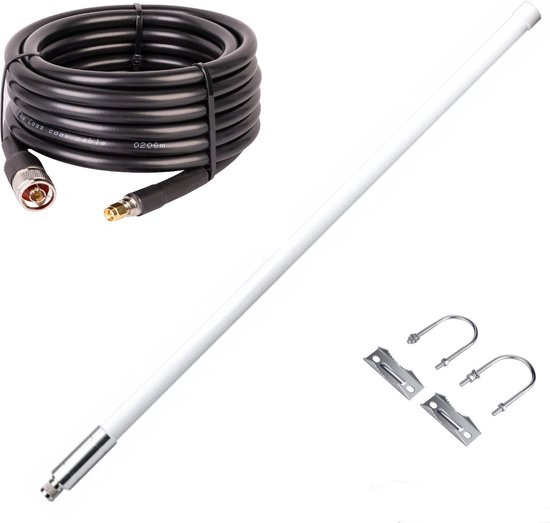 6 dBi Fiberglass Helium antenne – 3M LMR400 Kabel- Accessoires – Bundel