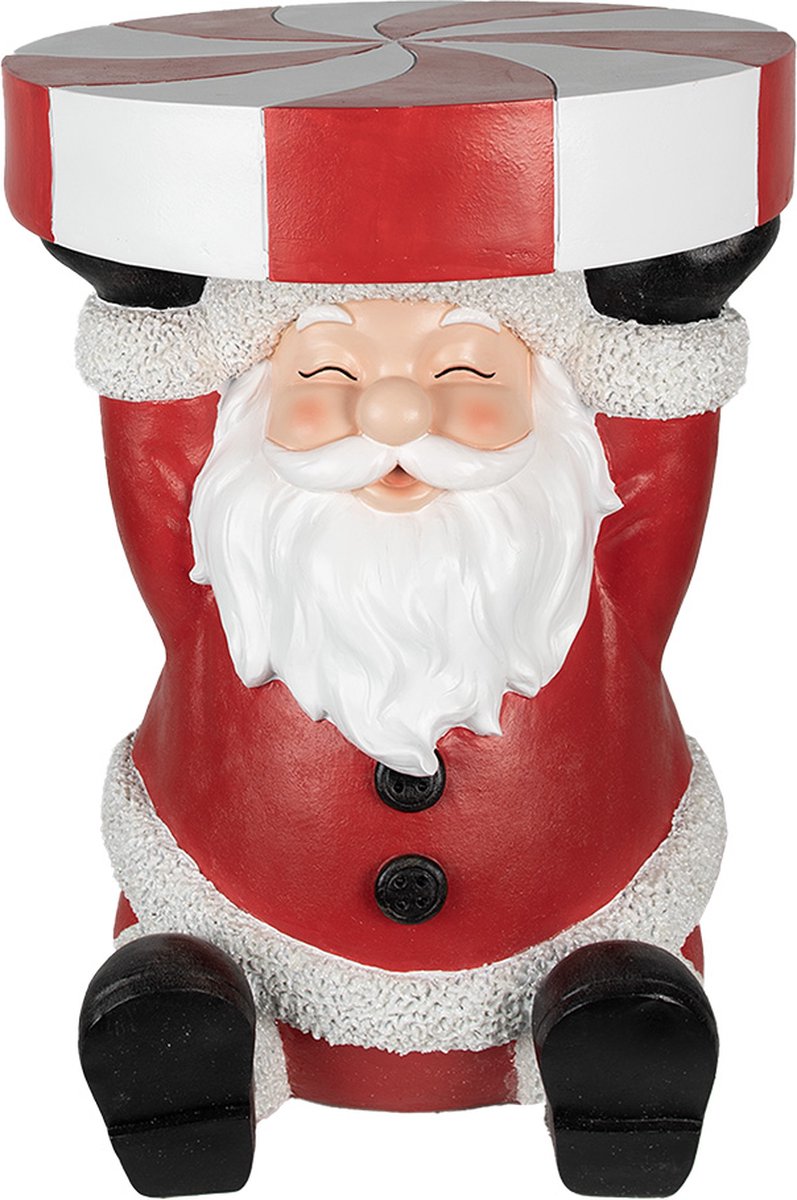 Bijzettafel Kerstman 39x39x54 cm Rood Polyresin