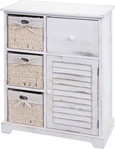 Ladekast MCW-H21, ladekast, massief houten mandlade 80x60x30cm ~ shabby white