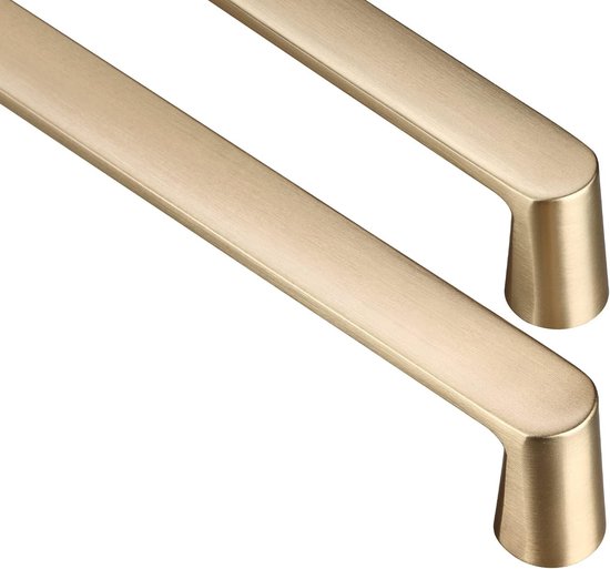 LONTON Set van 10 Meubelgrepen, goudkleurig, gatafstand 96 mm, voor keukenkast, kast, kast, goud, meubelgrepen, roestvrij staal