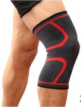Kniebandage: Anti-Slip Strip, Bescherming tijdens Sporten, Blessure-Preventie, Rood, Maat L van Heble®
