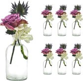 6 of 12 stuks kleine vaasBOST bloemen tafel decoratie bruiloft party set fles glas helder(6 x 250 ml)