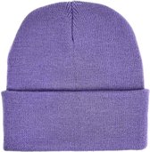 Muts met Rand - Beanie - Acryl - One Size - Paars