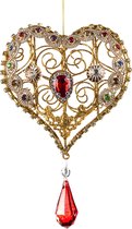 Goodwill Boule de Noël Coeur avec Bijoux Or-Rouge 15 cm