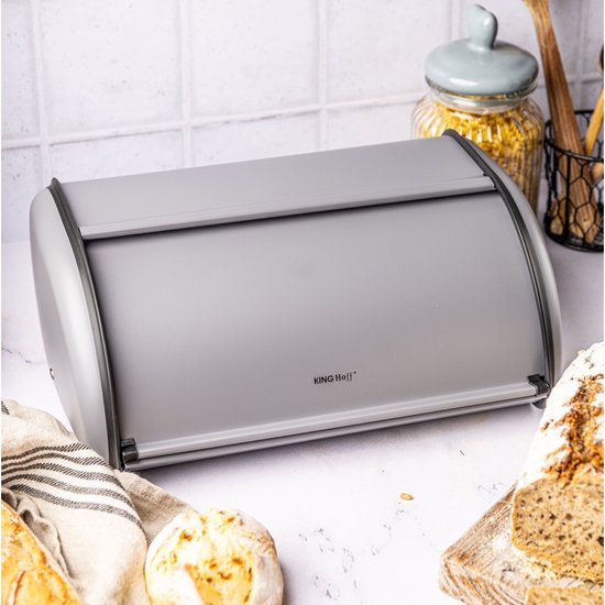 Top Choice - Boîte à pain - Acier inoxydable - Grijs - Rétro - 36x24x15 cm