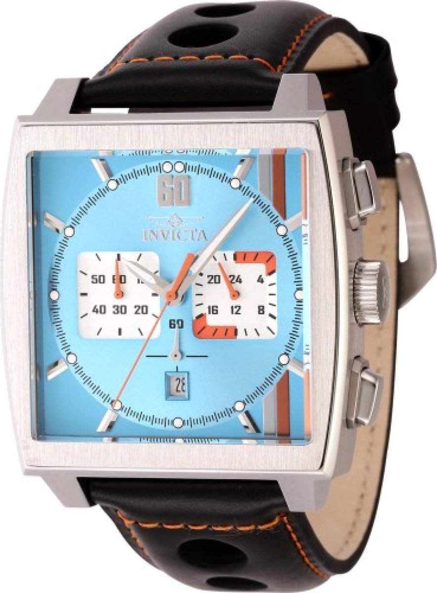 Invicta S1 Rally 44748 Heren Horloge - Waterdicht - Analoog - Quartz Uurwerk - Roestvrij Staal met blauwe Wijzerplaat - 45mm