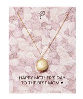 Moederdagketting Medaillon Roos - To my beautiful mom - Goud - Cadeautip - verstelbaar - RVS