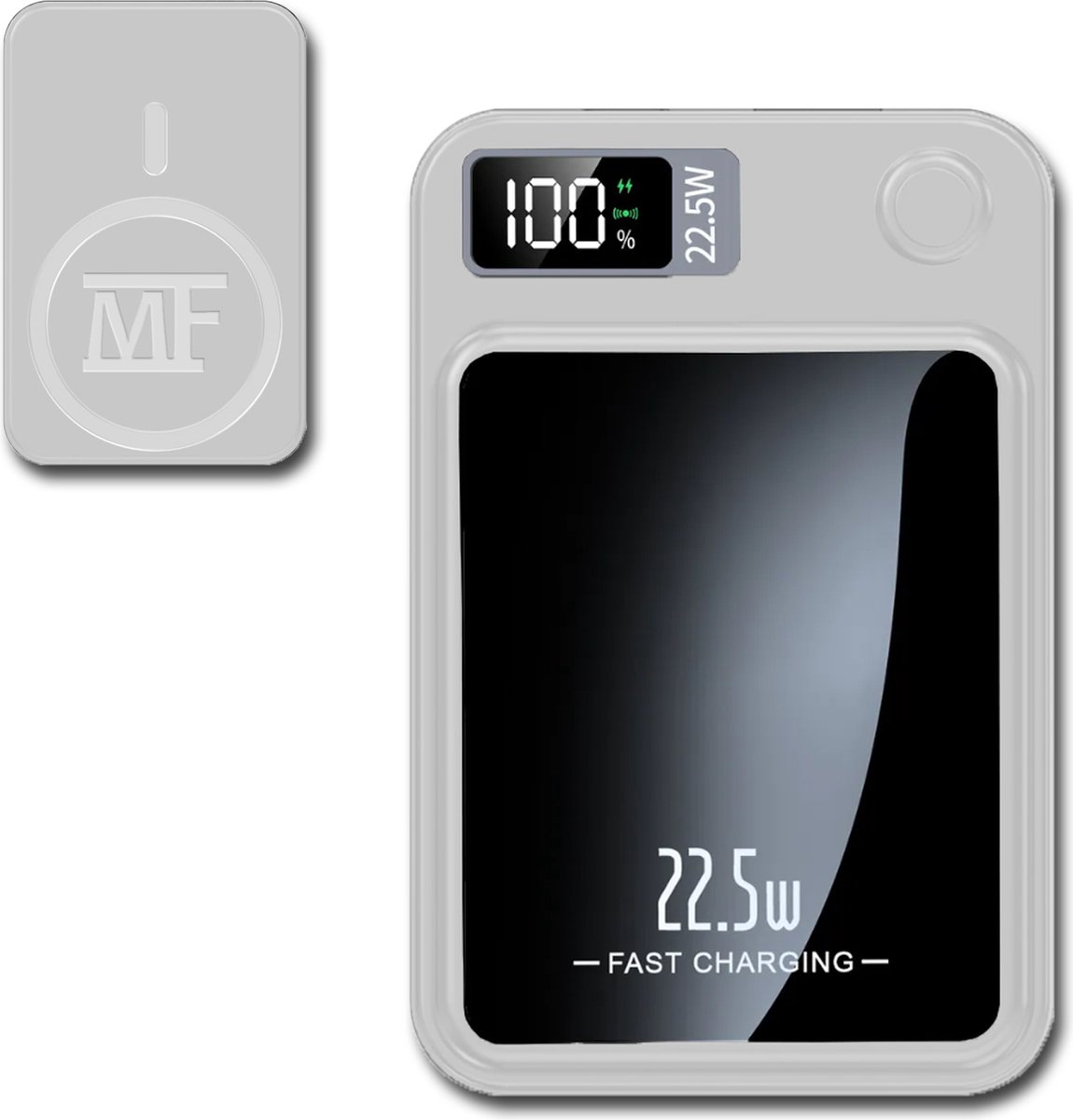 MultiFlient - PowerBank - MagSafe - Draadloze Oplader - Fast Charging - Wit - Draagbaar - Iphone - 10000 mAh - 22,5 Watt - Magnetisch & Draadloos – Voor iPhone 12/13/14