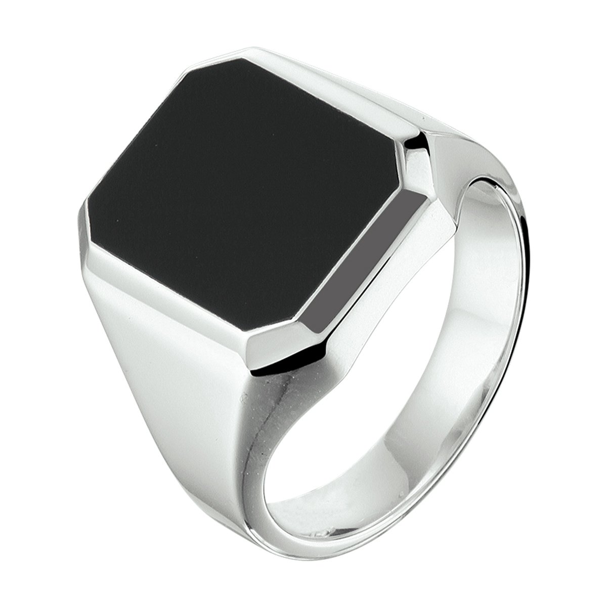 Vigor zegelring onyx - Zilver