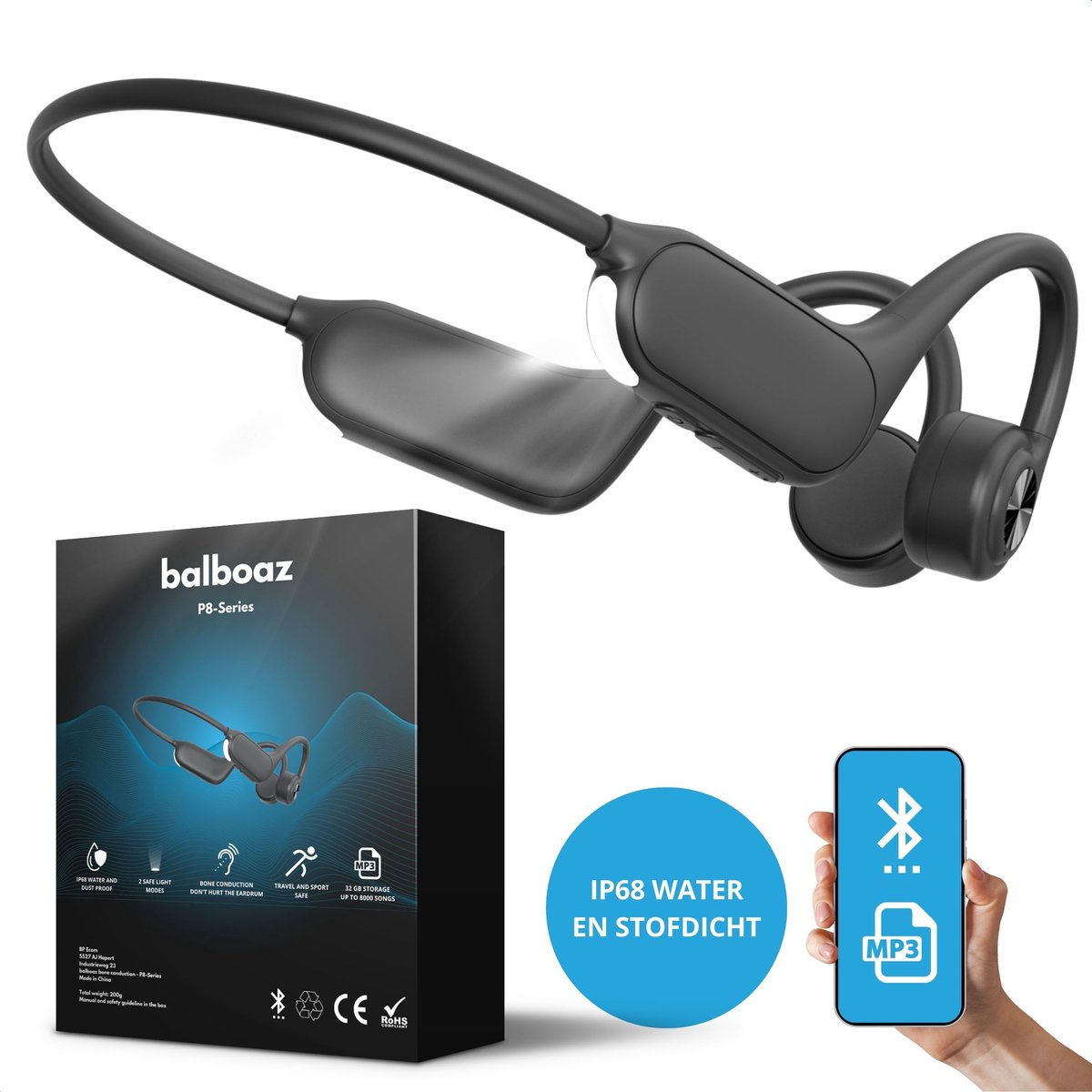 balboaz Bone Conduction Headphone | Draadloze open ear sport koptelefoon |  bluetooth... | bol
