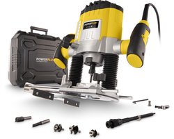 Powerplus POWX0910 Bovenfrees - 1200W - Max. diepte: 35mm - Variabele snelheid - Incl. opbergkoffer parallelgeleider, stofzuigaansluiting, 6-delige freesset en 7 accessoires