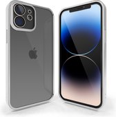 Coverzs telefoonhoesje geschikt voor Apple iPhone 11 hoesje clear soft case camera cover - transparant hoesje met gekleurde rand - zilver