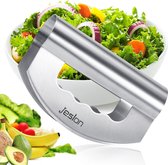 Hachoir à salade, couteaux à découper à double lame en acier inoxydable pour laitue et légumes avec couvercle de protection, petits gadgets de cuisine domestique