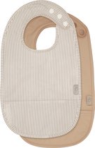 Cam Cam slabbetje streep set van twee - classic stripes camel / beige