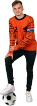 PartyXplosion - 100% NL & Oranje Kostuum - Kerst Voetbal Trui Twaalfde - Man - Rood / Wit / Blauw, Oranje - Large - Carnavalskleding - Verkleedkleding