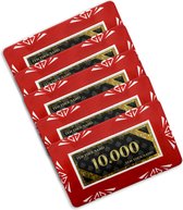 Diamond poker plaque - poker chip - poker - plakkaat - waarde 10.000 (5 stuks) - rood