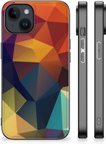 Doorzichtig Hoesje Geschikt voor iPhone 15 Plus Siliconen Back Cover met Zwarte rand Polygon Color