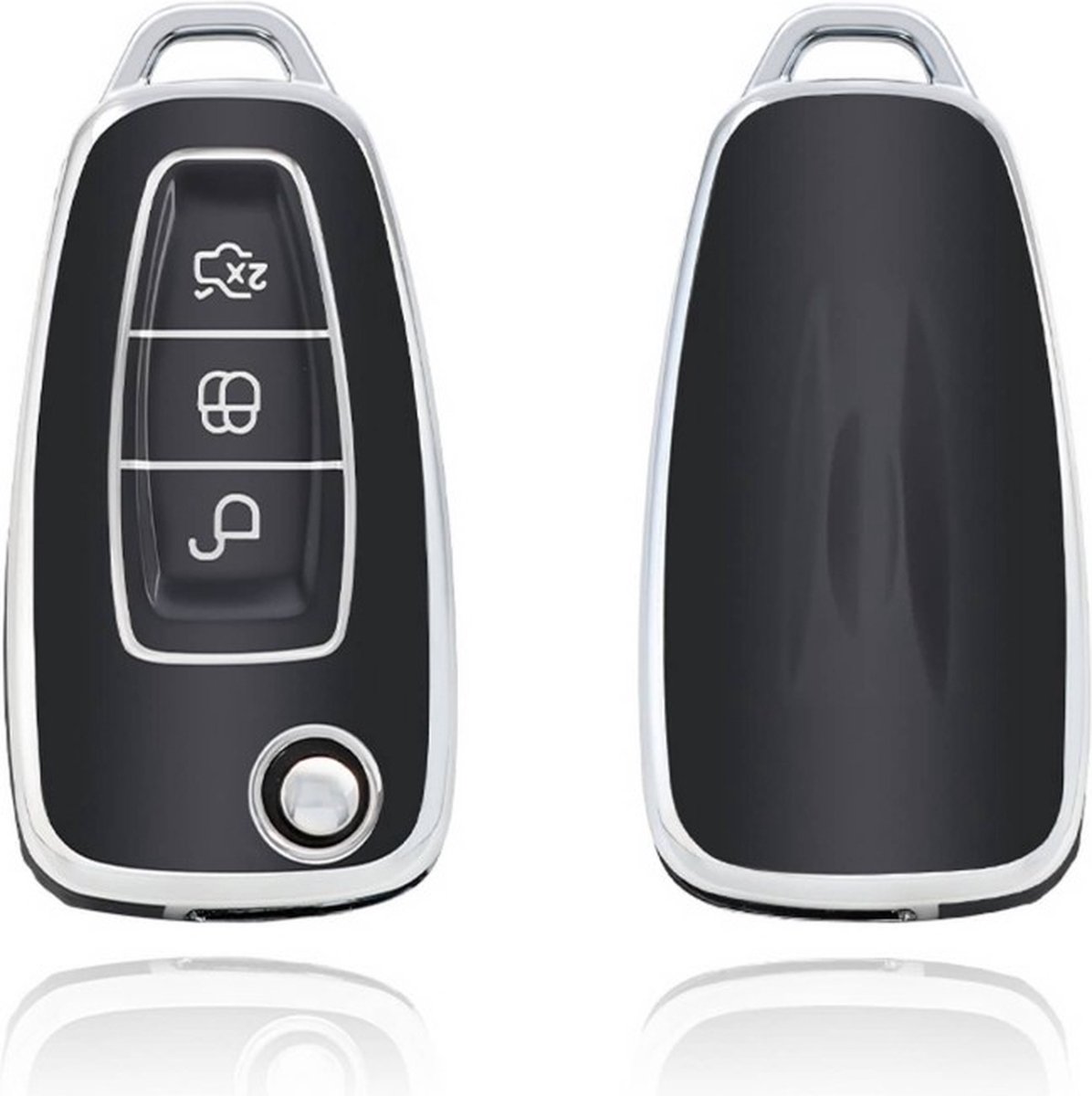 Autosleutel hoesje - TPU Sleutelhoesje - Sleutelcover - Autosleutelhoes - Geschikt voor Ford -zwart- E3 - Auto Sleutel Accessoires gadgets - Kado Cadeau man - vrouw