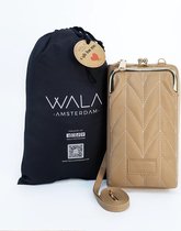 WALA AMSTERDAM® - Vegan Lederen Telefoontasje - Crossbody - Ella Khaki - Inclusief stijlvolle dustbag.