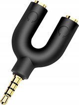 Sounix Audio splitter - 3.5mm Male naar 2 Port 3.5mm Female - 3,5mm jack - Aux - Stekker naar 2x 3,5mm Jack -Zwart