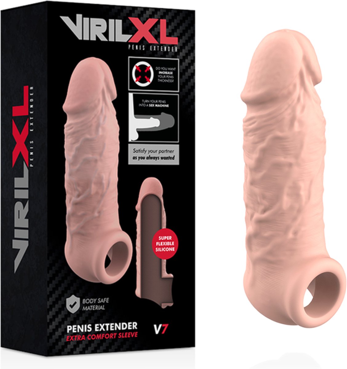 Goedkoopste Virilxl Penis Extender Extra Comfort Sleeve V7 Flesh | VIRILXL