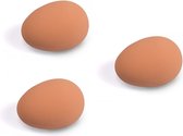 Budget Rubber Nest-eieren - 3 stuks - Bruin - 56mm - nest aanduiding en je kippen zijn sneller broeds - Stevig - Niet breekbaar - Lange levensduur