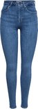 Blauwe skinny jeans met middelhoge taille.