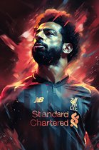 Mohamed Salah Poster | Liverpool | Mo Salah Abstract | Voetbalposter | Wanddecoratie | Muurposter | 61x91cm | Geschikt om in te lijsten