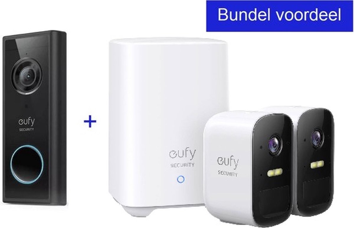 Eufy by Anker Video Deurbel + 2 x EufyCam 2C - Inclusief HomeBase 2 -  Bundelvoordeel | bol