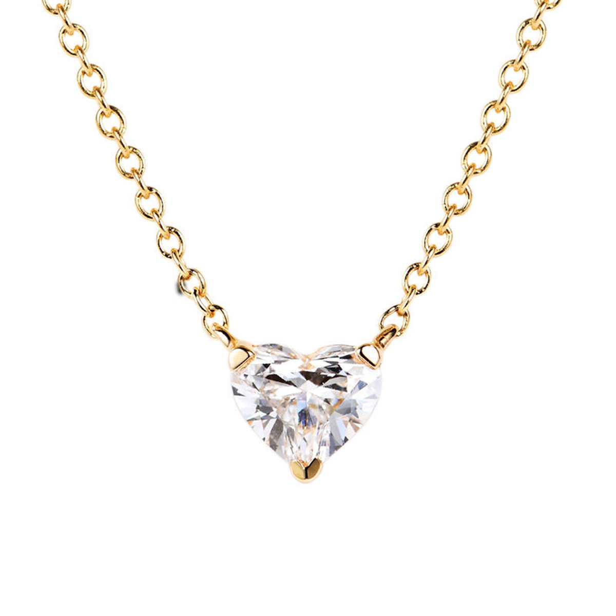 Lumici® | HeartStone Ketting - Kristal Ketting Met Hartje - Zirkonia - Hart - Geslaagd - Cadeau Voor Vrouwen - Moederdag Cadeau - Valentijn - Liefde - Verrassing - Goud & Zilver