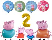 Set de ballons familiaux Peppa Pig - 70x45cm - Ballon aluminium - Peppa pig - George Pig - Papa Pig - Mam Pig - Fête à thème - 2 ans - Anniversaire - Ballons - Décoration - Ballon à hélium