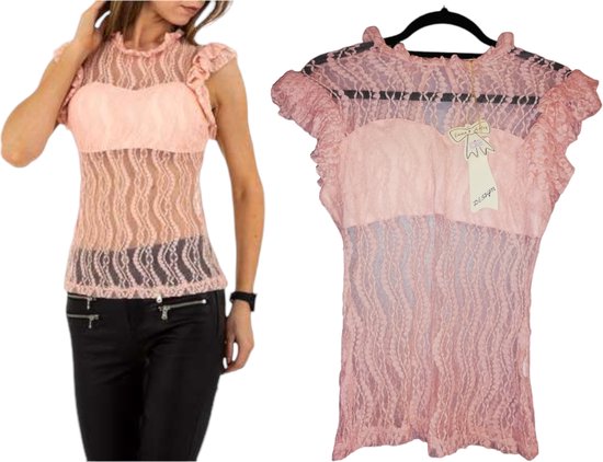 doorschijnende top roze M/38