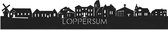 Skyline Loppersum Zwart hout - 100 cm - Woondecoratie - Wanddecoratie - Meer steden beschikbaar - Woonkamer idee - City Art - Steden kunst - Cadeau voor hem - Cadeau voor haar - Jubileum - Trouwerij - WoodWideCities
