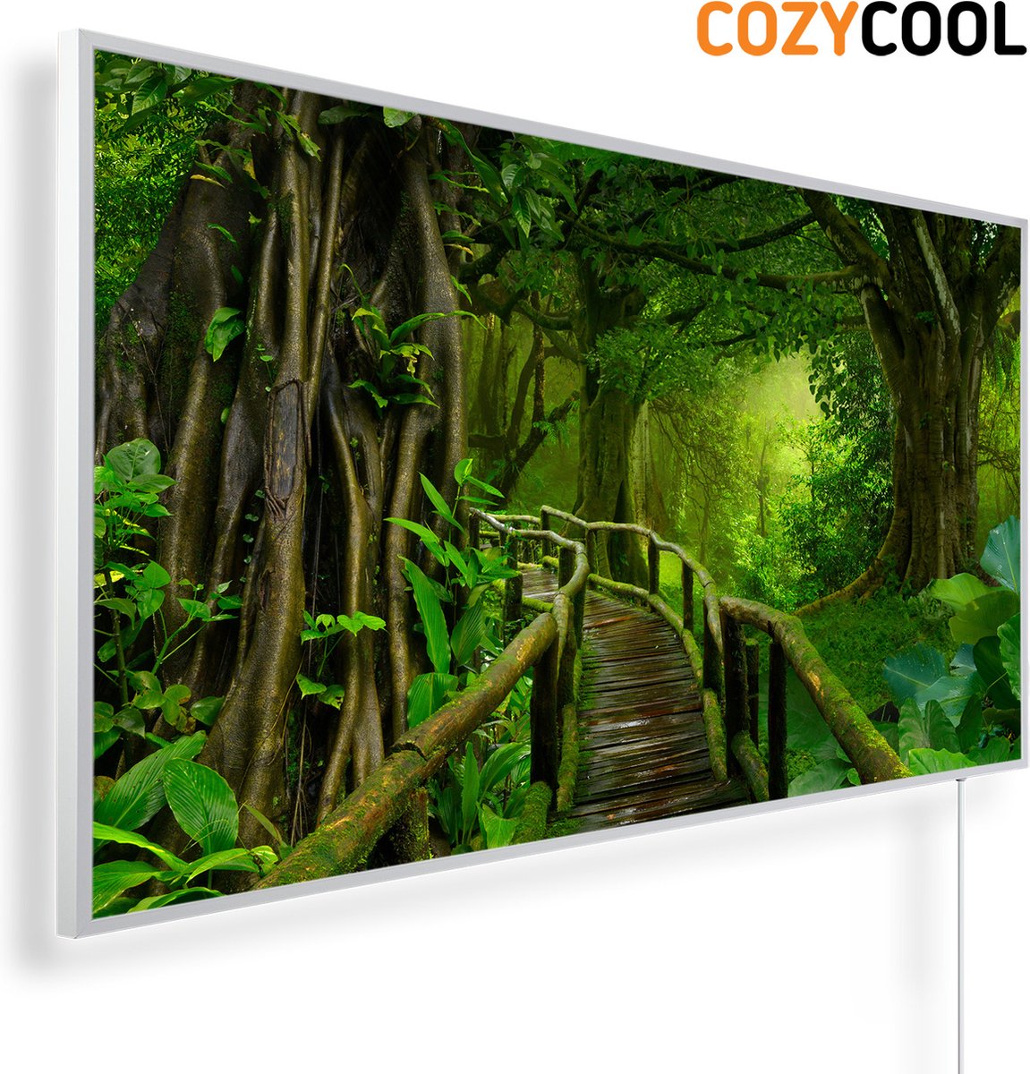 Infraroodpaneel met afbeelding | Thailand jungle | 1200 Watt | Witte lijst | Infrarood verwarmingspaneel | Infrarood paneel | Infrarood verwarming