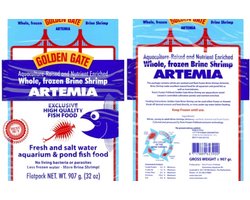 Golden Gate Artemia diepvries flatpack 907 gram | pekelgarnaal voor aquariumvissen Diepvries