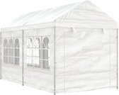 The Living Store Partytent - 4.46 x 2.28 x 2.69 m - PE - inclusief 6 wanden - wit