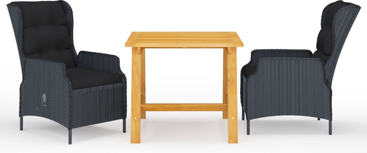 Tuinset van donkergrijs acaciahout - The Living Store.