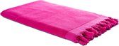 2-in-1 hamamdoek, 90 x 190 cm, roze, dubbelzijdig hamamhanddoek, 100% katoen: glad en badstof, pestemal/fouta absorberend en hygiënisch, hamam strandhanddoek/saunahanddoek, compact