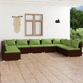 The Living Store Poly Rattan Tuinset - Bruin - Modulair Design - Hoogwaardig Materiaal - Stevig Frame - Comfortabele Kussens